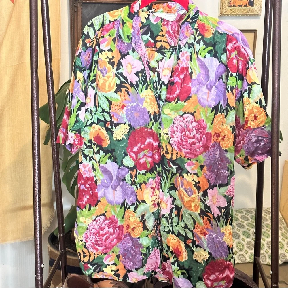 Floral button down short sleeve - Picture 9 of 11